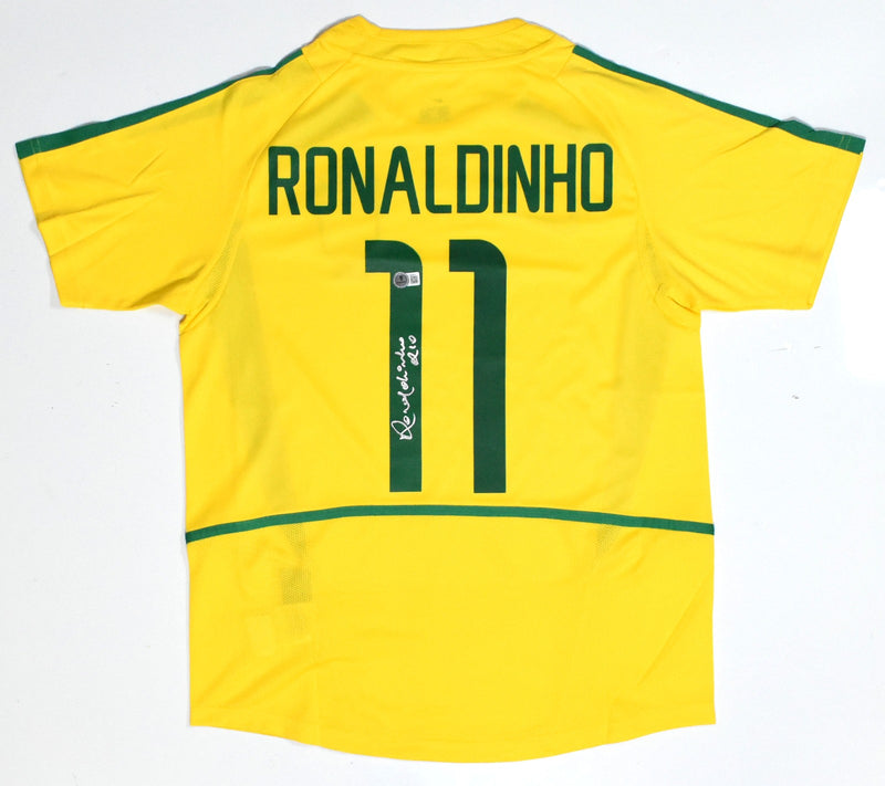 Ronaldinho Autographed Brazil National Team Nike Home Jersey