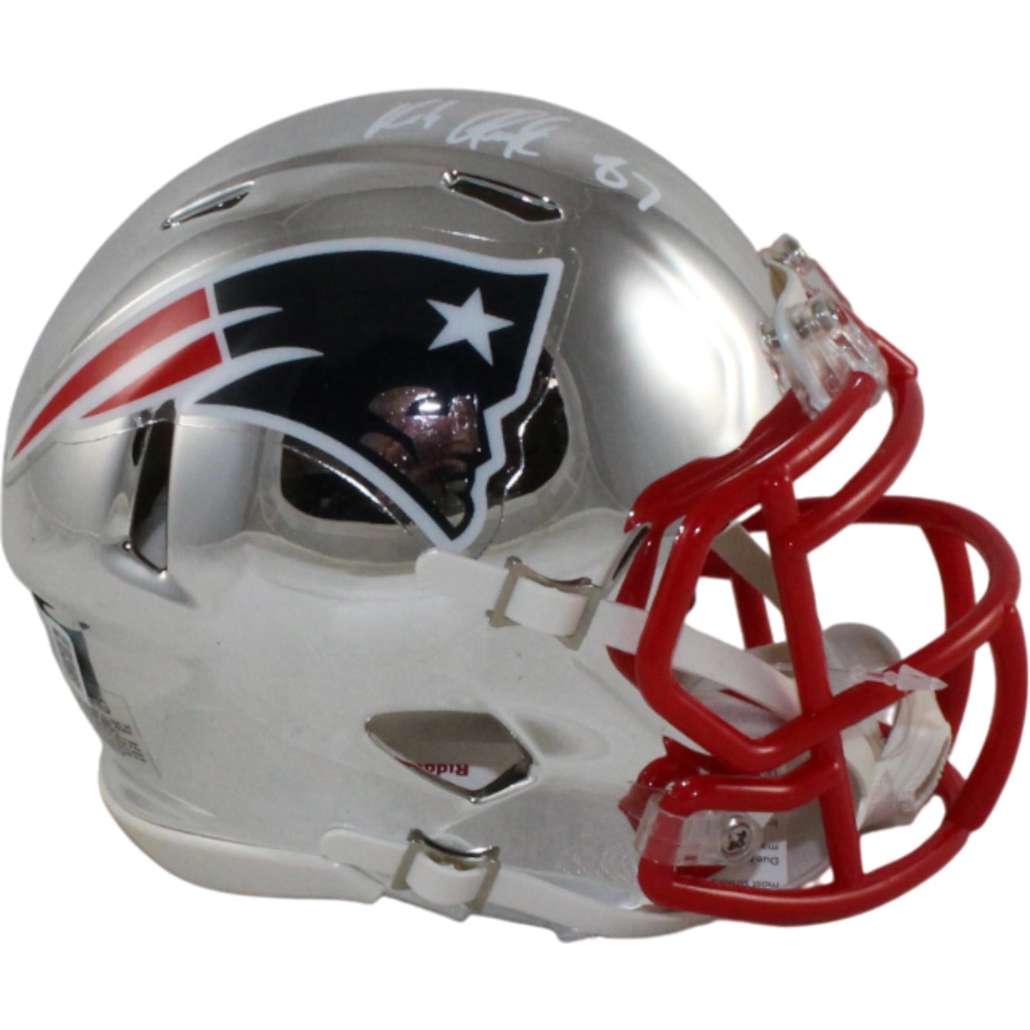 Rob Gronkowski New England Patriots Chrome Mini Helmet Autographed
