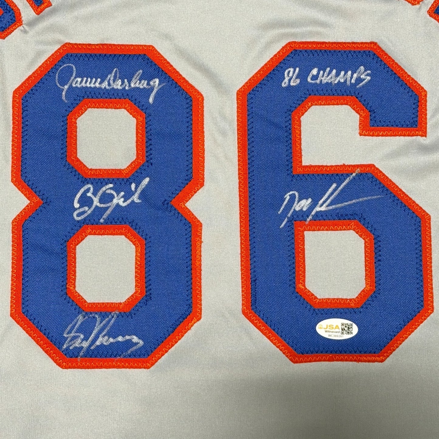 Gooden, Darling, Ojeda & Fernandez Signed 1986 Mets Custom Jersey JSA
