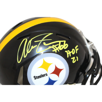 Alan Faneca Autographed Pittsburgh Steelers Speed Mini Helmet HOF BAS