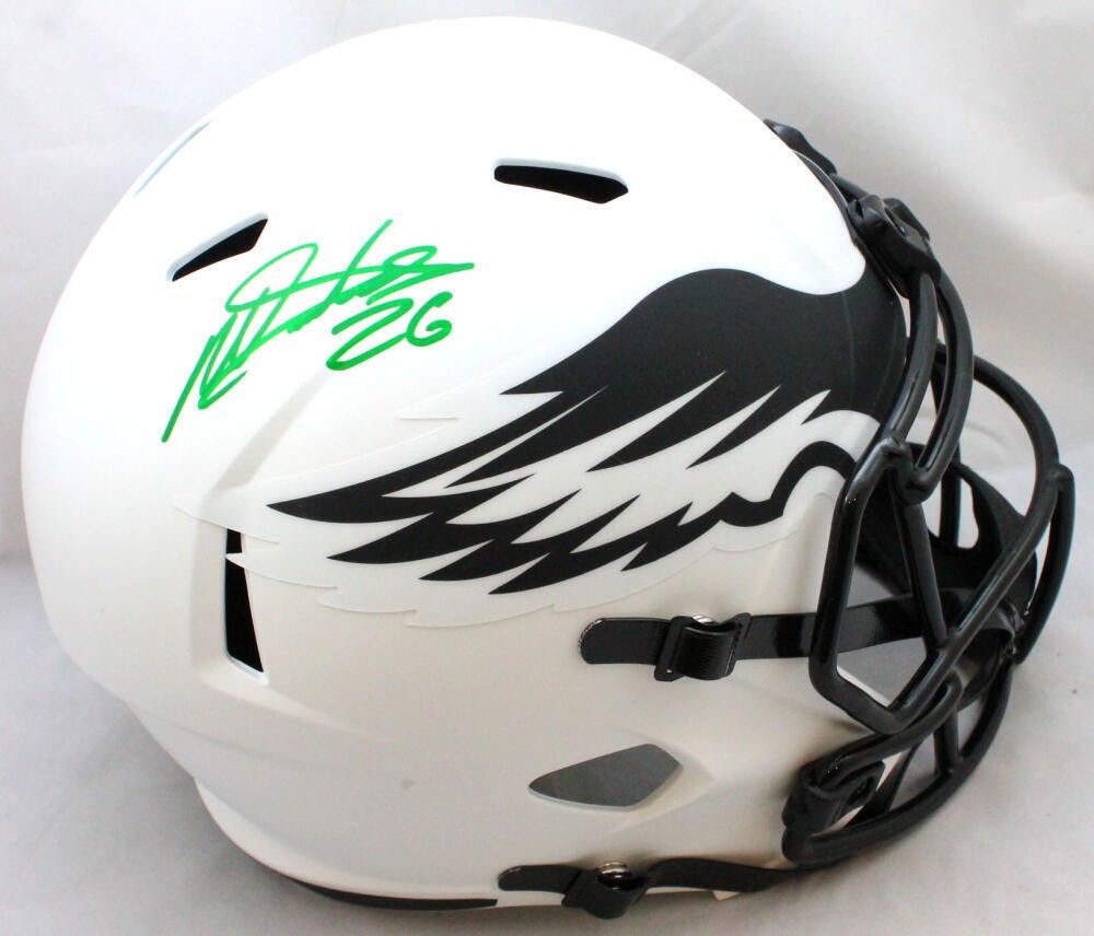 Miles Sanders Signed Philadelphia Eagles Full Size Lunar Speed Helmet