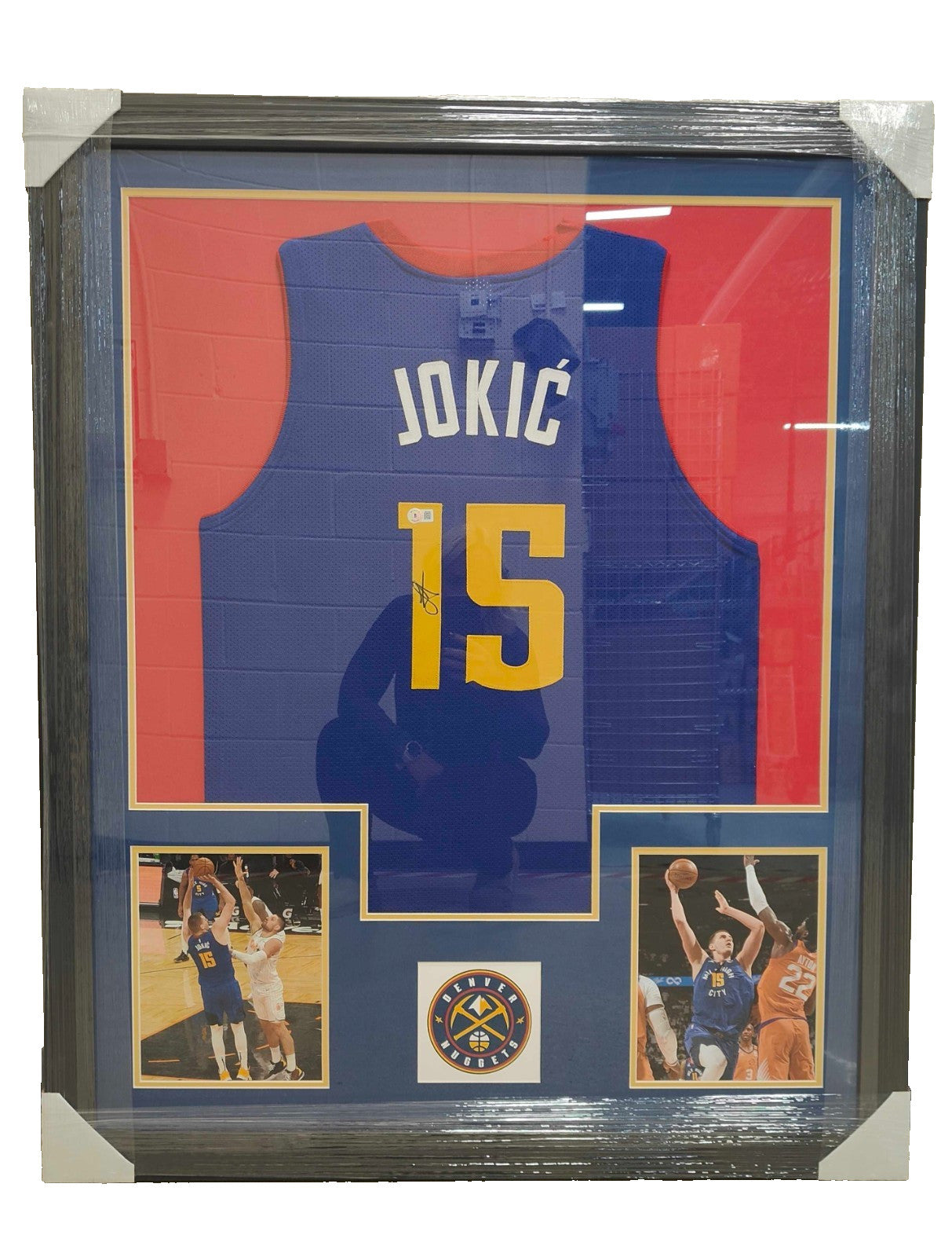Nikola Jokic Signed Denver Nuggets Framed Jersey (Beckett)