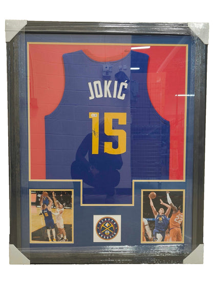 Nikola Jokic Signed Denver Nuggets Framed Jersey (Beckett)