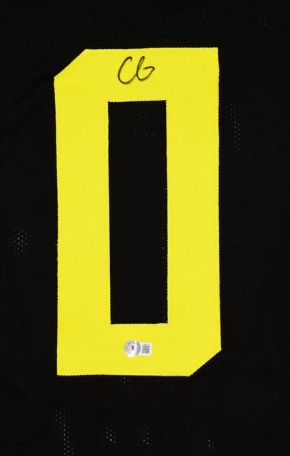 Christian Gonzalez Signed Black College Style Jersey