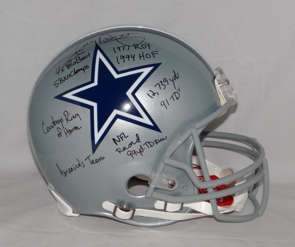 Tony Dorsett Signed Dallas Cowboys Full Size ProLine Helmet with 9 Inscriptions