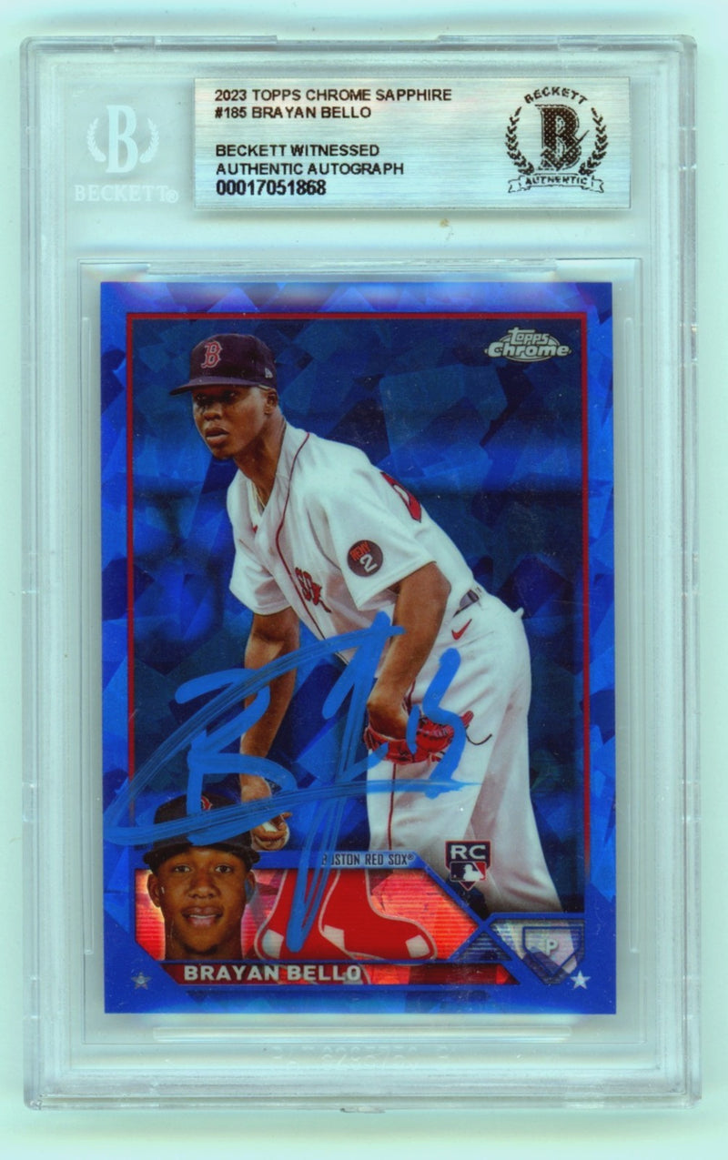 Brayan Bello Signed 2023 Topps Chrome Sapphire #185 Rookie Card BGS/BAS