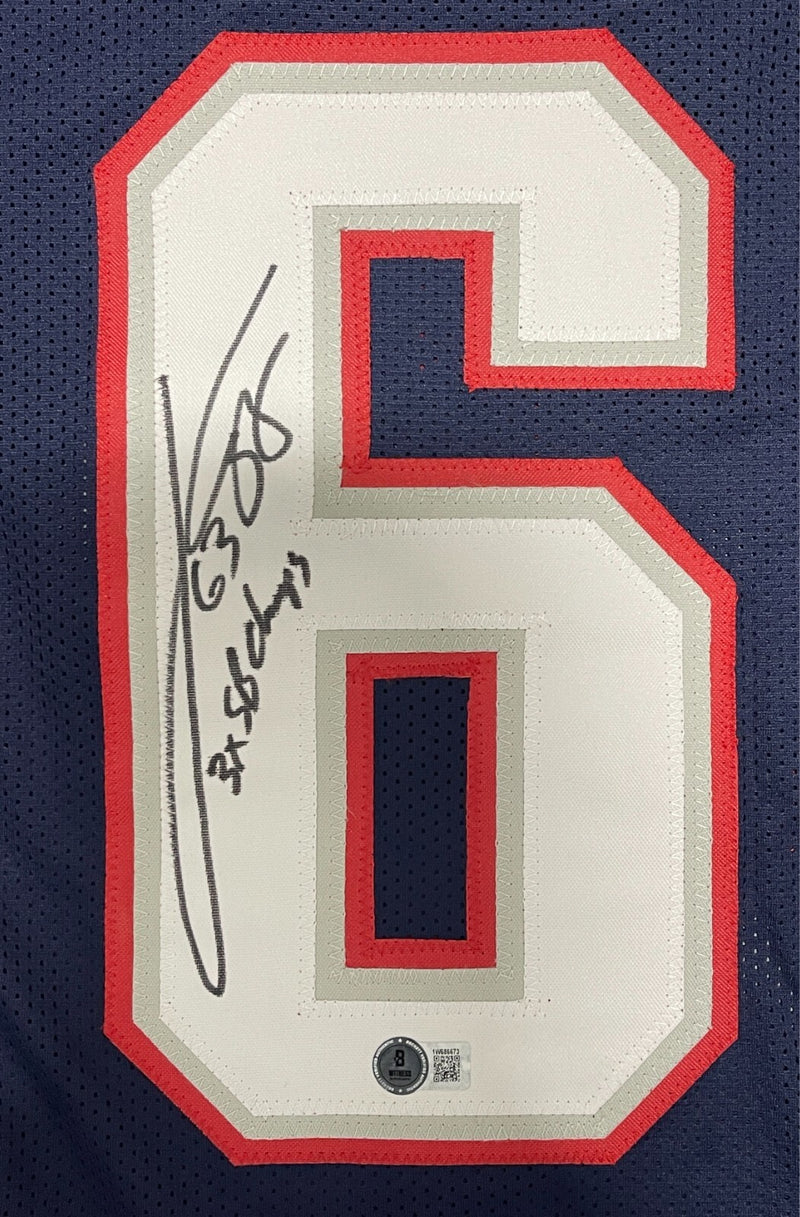 Joe Andruzzi Signed New England Patriots Custom Jersey (3x SB Champ)