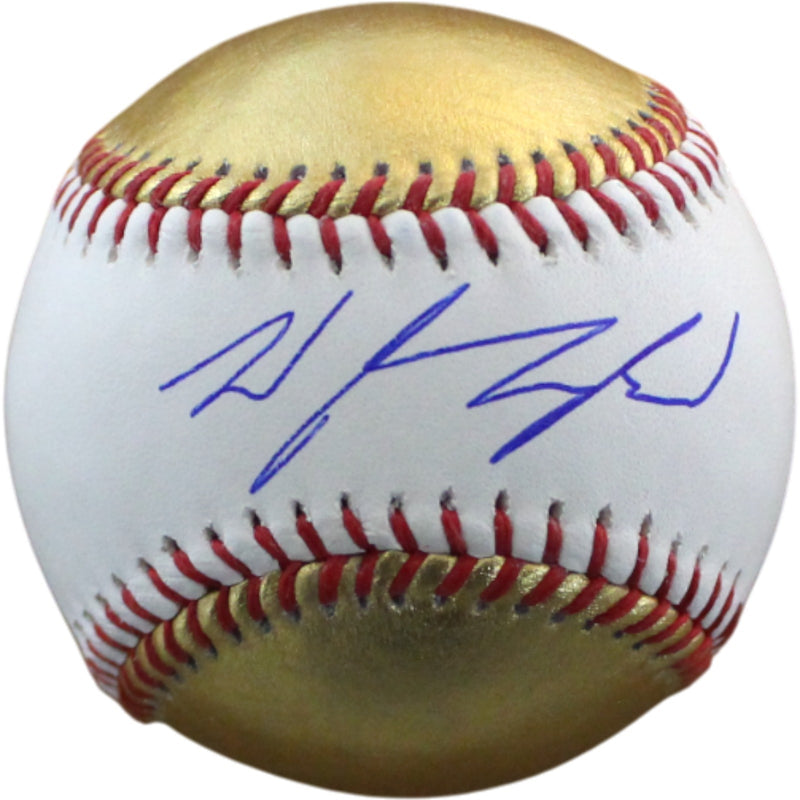 Wyatt Langford Autographed Texas Rangers Official Major League Gold Baseball