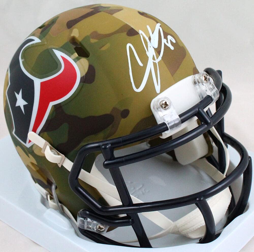 Andre Johnson Signed Houston Texans Camo Speed Mini Helmet
