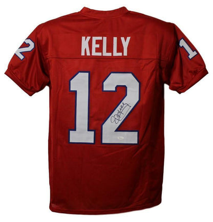 Jim Kelly Autographed New Jersey Generals Red Pro Style Jersey JSA