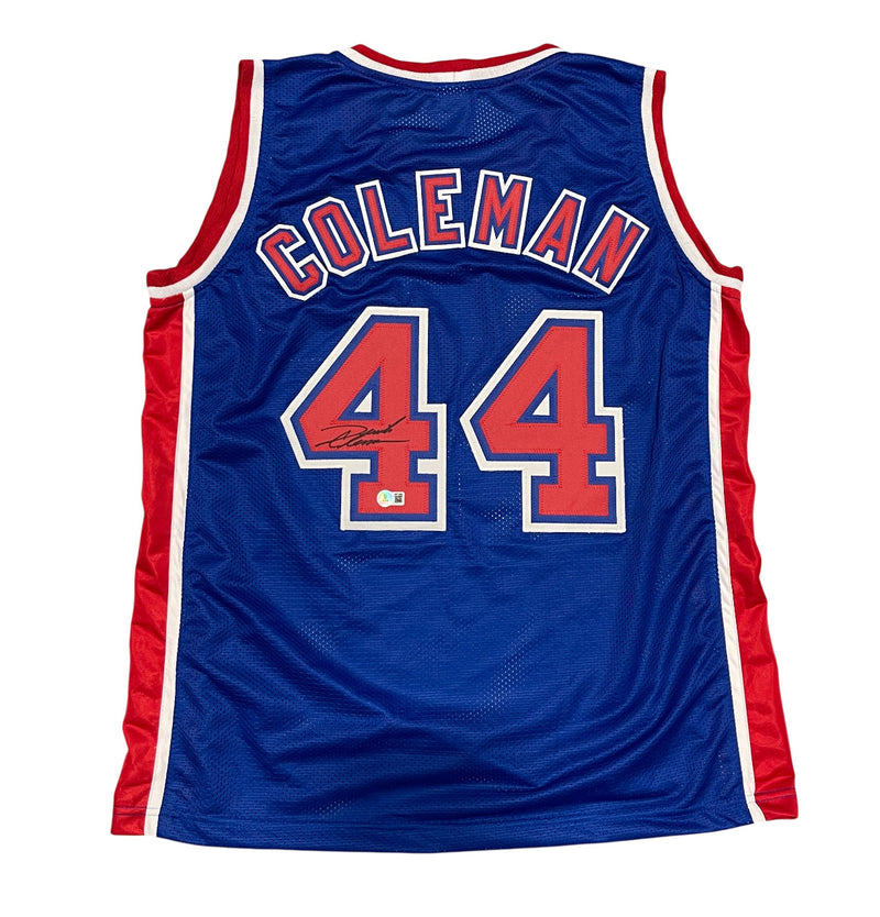 Derrick Coleman Signed New Jersey Nets Custom Jersey Beckett BAS