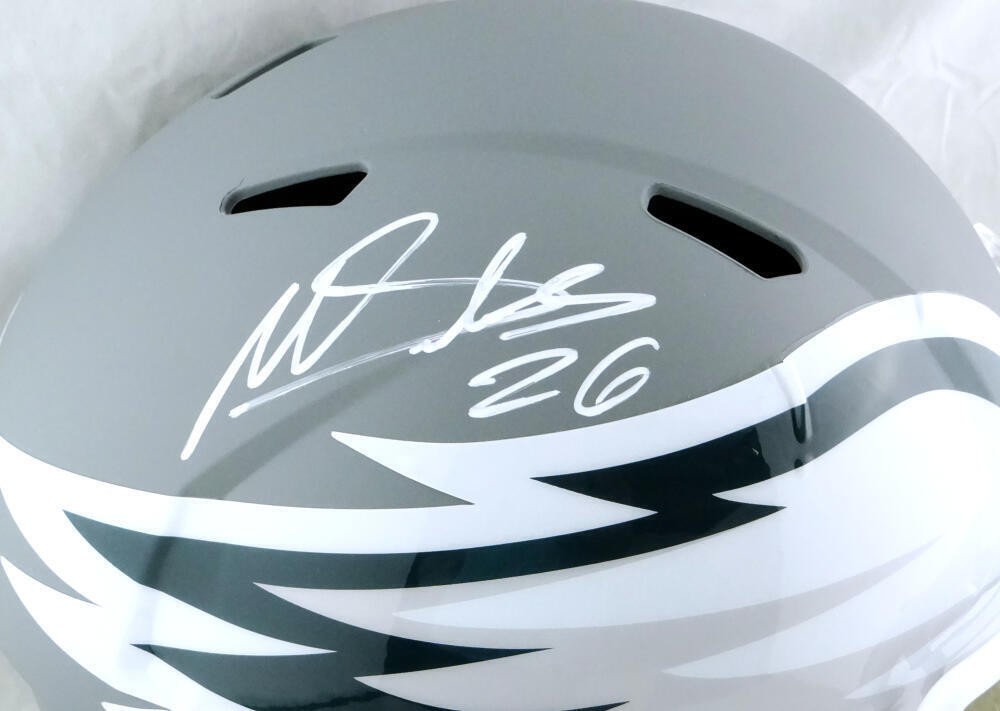 Miles Sanders Signed Philadelphia Eagles Full Size AMP Speed Helmet