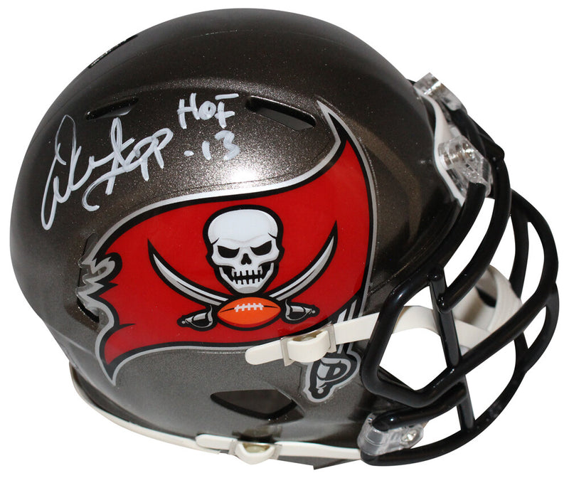 Warren Sapp Autographed Tampa Bay Buccaneers Throwback Mini Helmet HOF