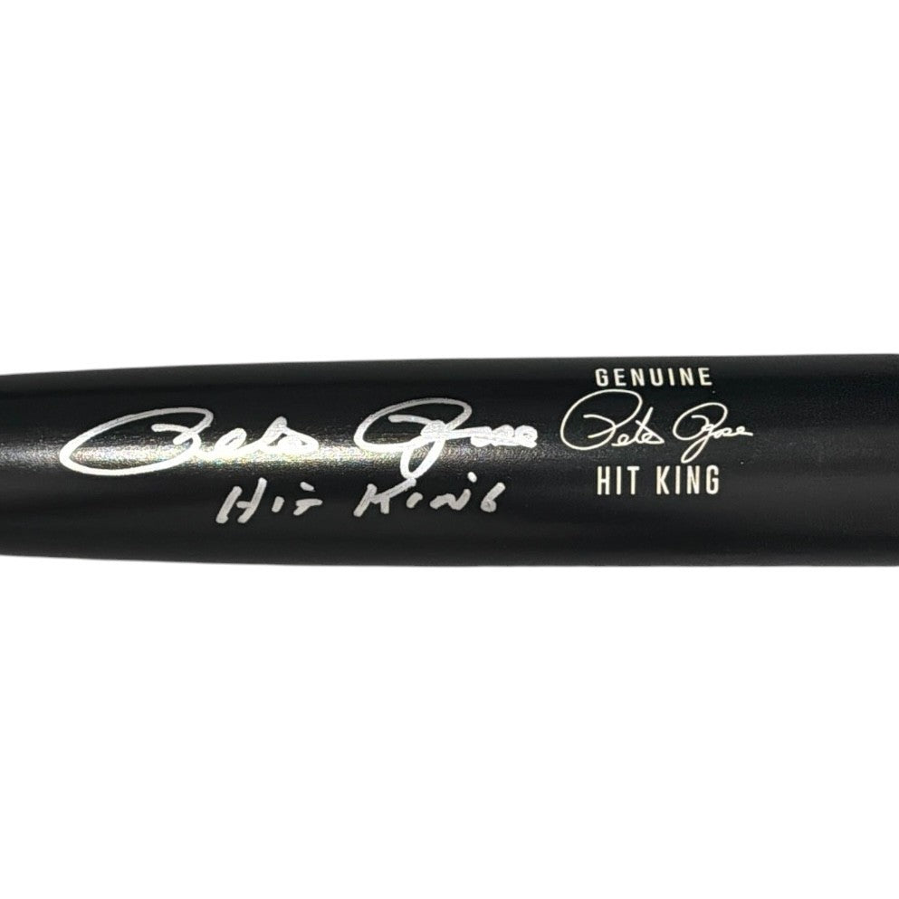 Pete Rose Autographed Hit King Black Baseball