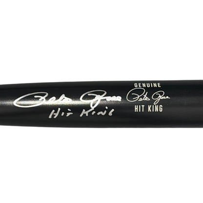 Pete Rose Autographed Hit King Black Baseball