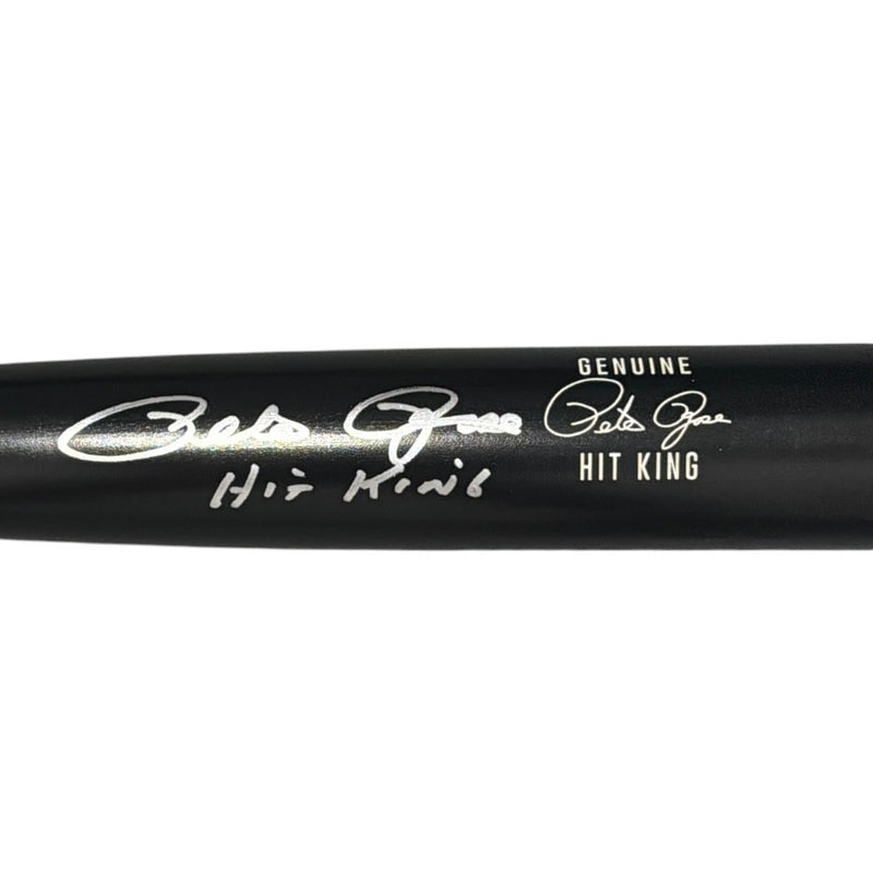 Pete Rose Autographed Hit King Black Baseball