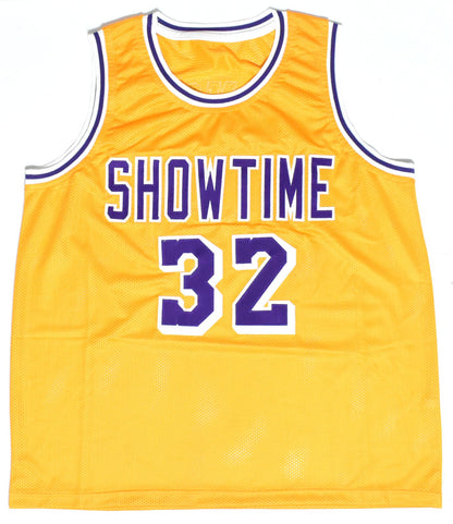 Magic Johnson Autographed Gold Custom Jersey