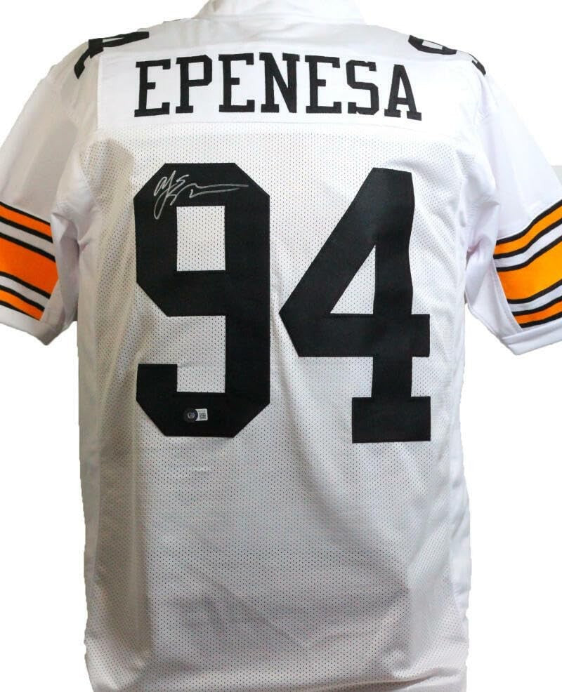 AJ Epenesa Autographed Iowa Hawkeyes Custom White Jersey