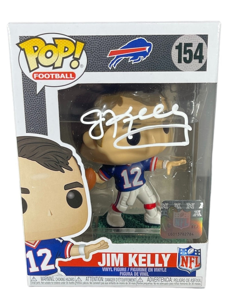 Jim Kelly Signed Buffalo Bills Funko Pop #154 Beckett Witness COA