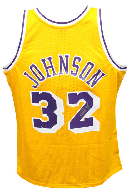 Magic Johnson Signed Mitchell & Ness Lakers Swingman Jersey Beckett BAS