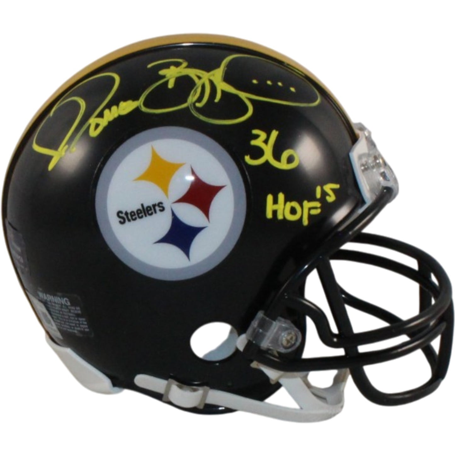 Jerome Bettis Signed Pittsburgh Steelers VSR4 Mini Helmet with HOF Inscription