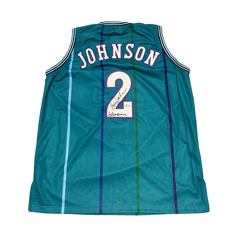 Larry Johnson Signed Charlotte Hornets Custom Jersey "Grandmama"