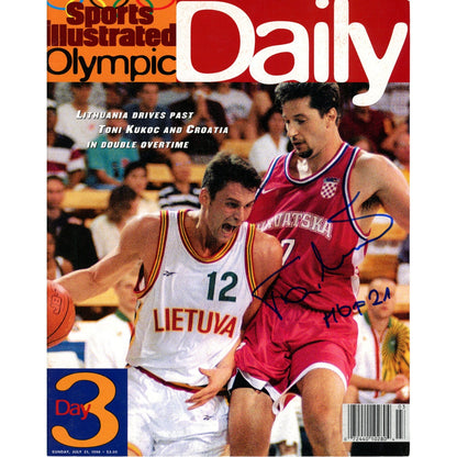 Toni Kukoc Signed 1996 Croatia Olympic Sports Illustrated Magazine BAS