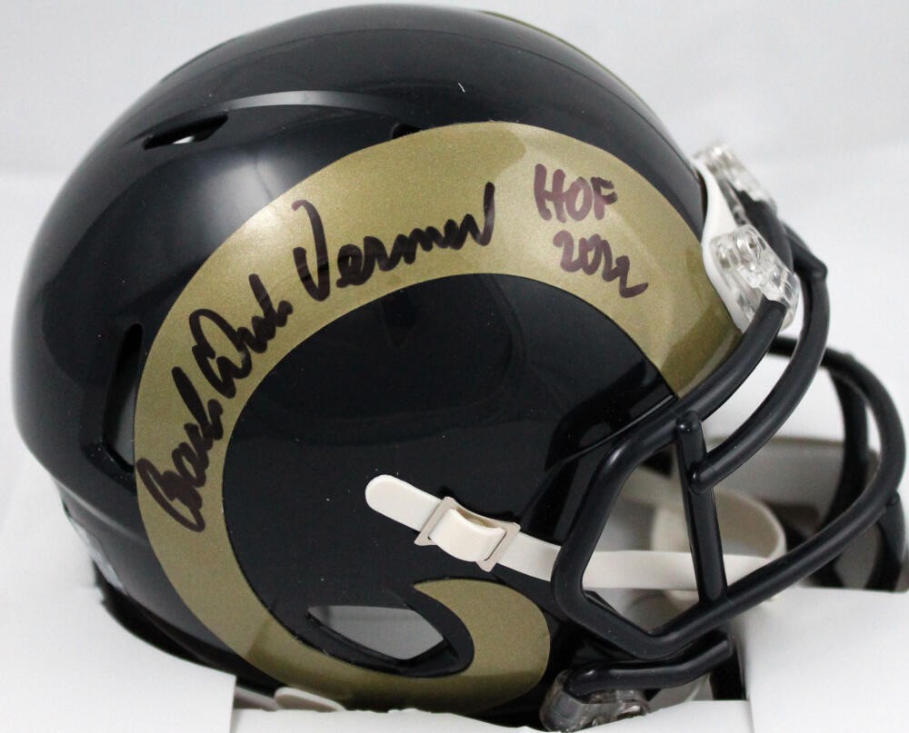 Dick Vermeil Signed St. Louis Rams Speed Mini Helmet HOF Inscribed