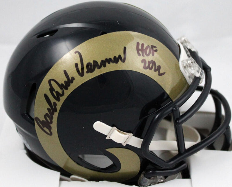 Dick Vermeil Signed St. Louis Rams Speed Mini Helmet HOF Inscribed