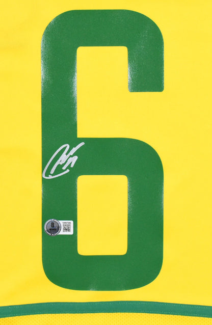 Roberto Carlos Autographed Brazil Home Jersey