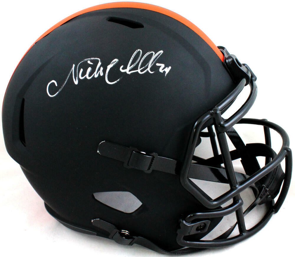 Nick Chubb Signed Cleveland Browns Full Size Eclipse Speed Helmet