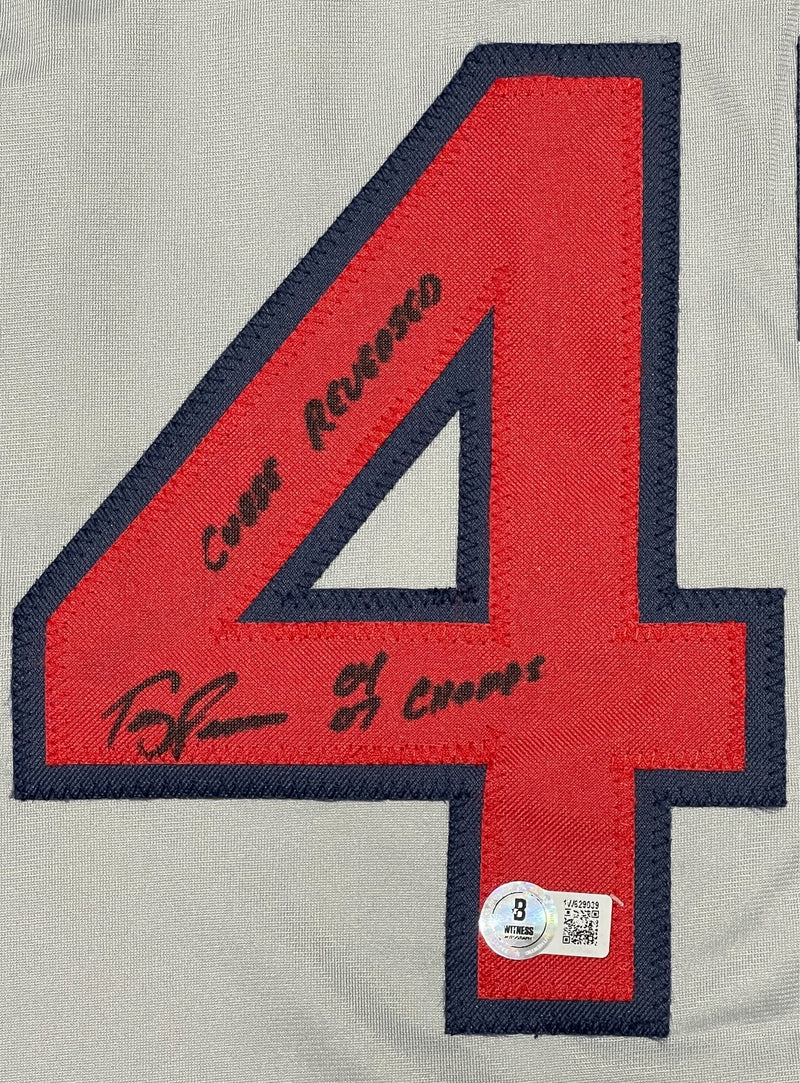 Terry Francona Signed Boston Red Sox Custom Jersey Beckett COA