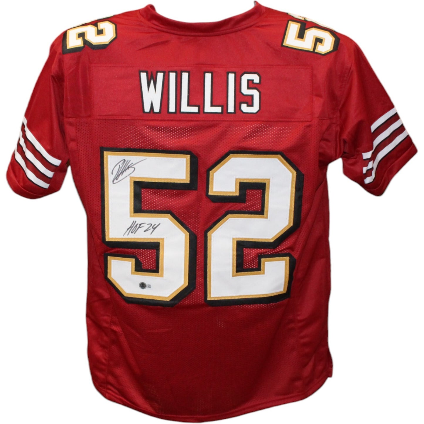Patrick Willis Autographed Scarlet Pro Style Jersey (HOF Inscription)