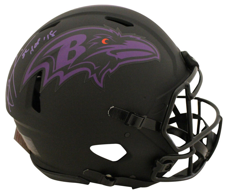 Ray Lewis Autographed Baltimore Ravens Eclipse Authentic Full Size Helmet