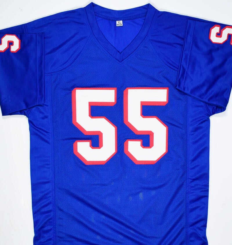 Willie McGinest Autographed Blue Custom Football Jersey