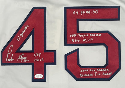 Pedro Martinez Signed Mitchell & Ness Authentic Red Sox Jersey (7x Inscriptions)