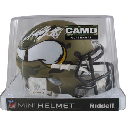 Adrian Peterson Autographed Minnesota Vikings Camo Mini Helmet