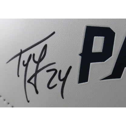 Ty Law New England Patriots Signed Logo Football (HOF Inscription)