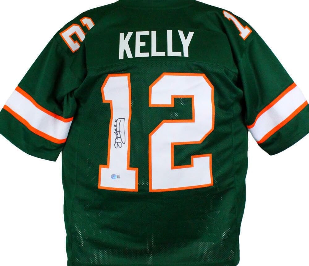Jim Kelly Signed Miami Hurricanes Custom Green Jersey
