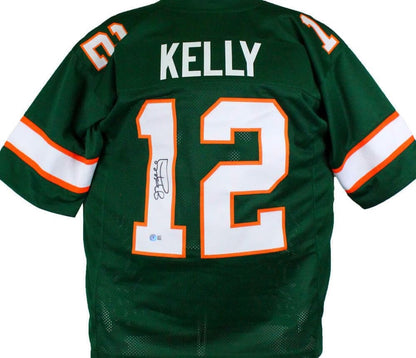 Jim Kelly Signed Miami Hurricanes Custom Green Jersey