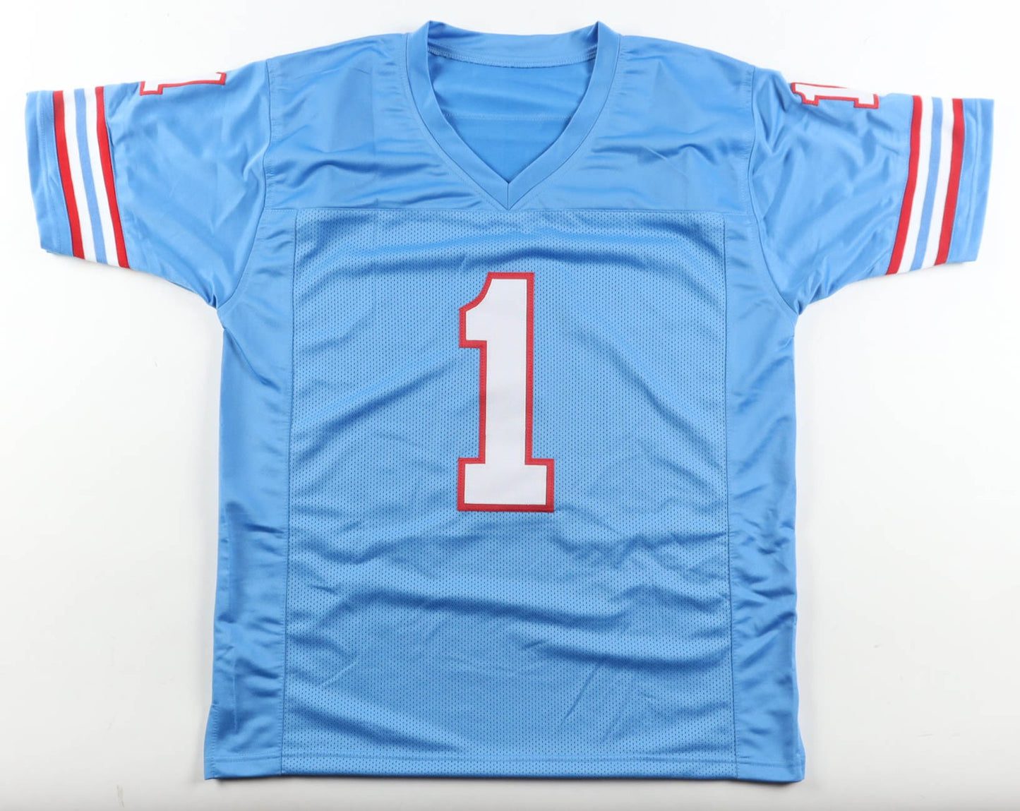 Warren Moon Autographed Houston Oilers Light Blue Custom Jersey