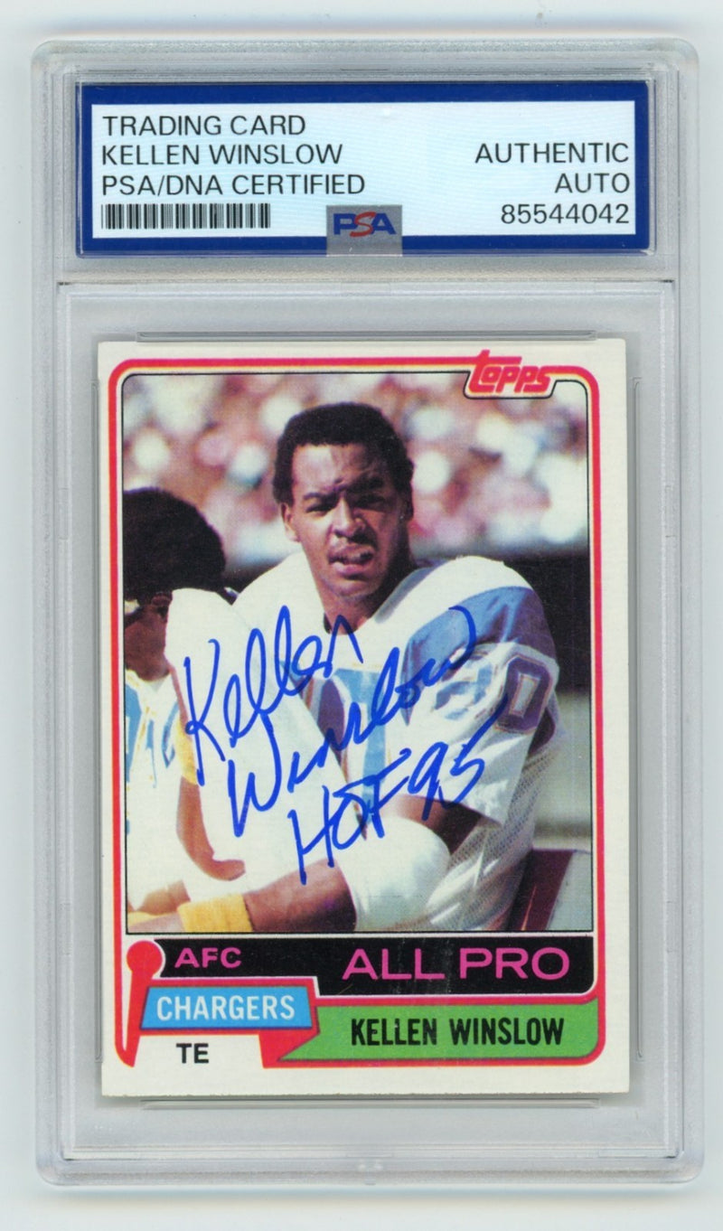 Kellen Winslow Signed 1981 Topps #150 Rookie Card (HOF Inscription) PSA