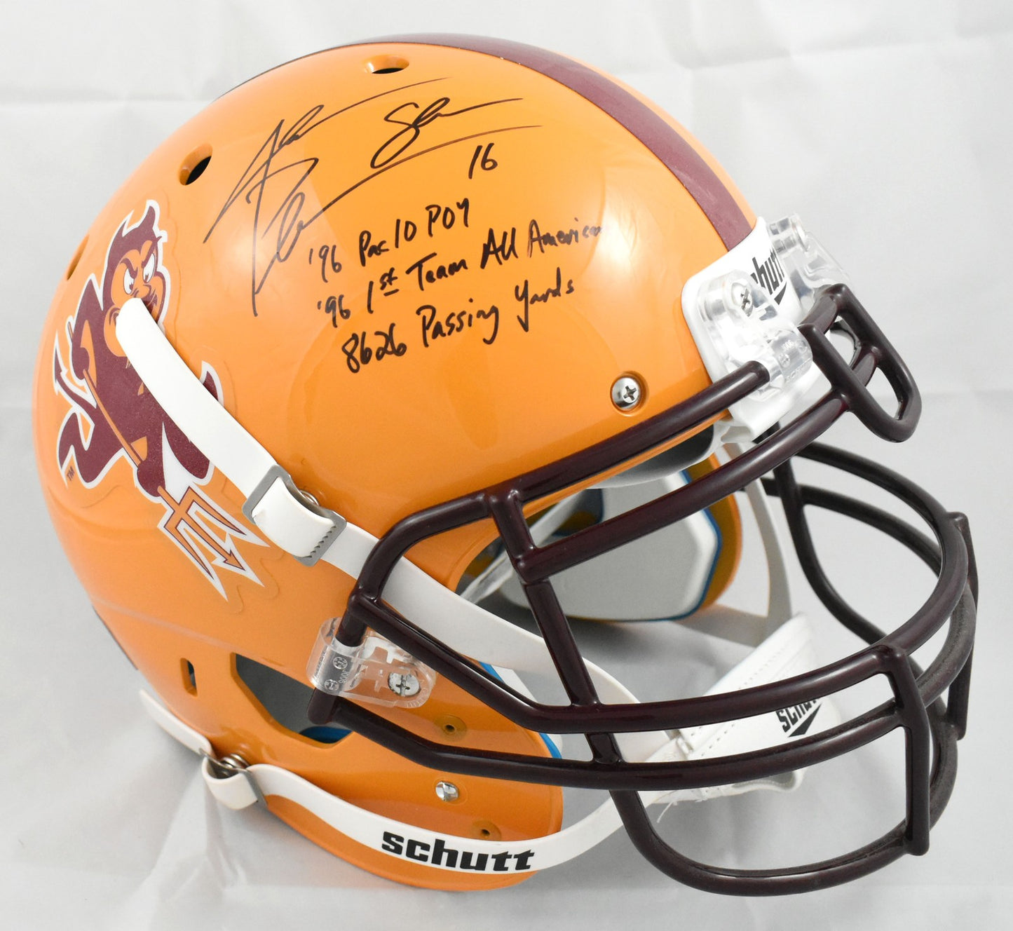 Jake Plummer Autographed Arizona State Sun Devils Full Size Helmet with Stats