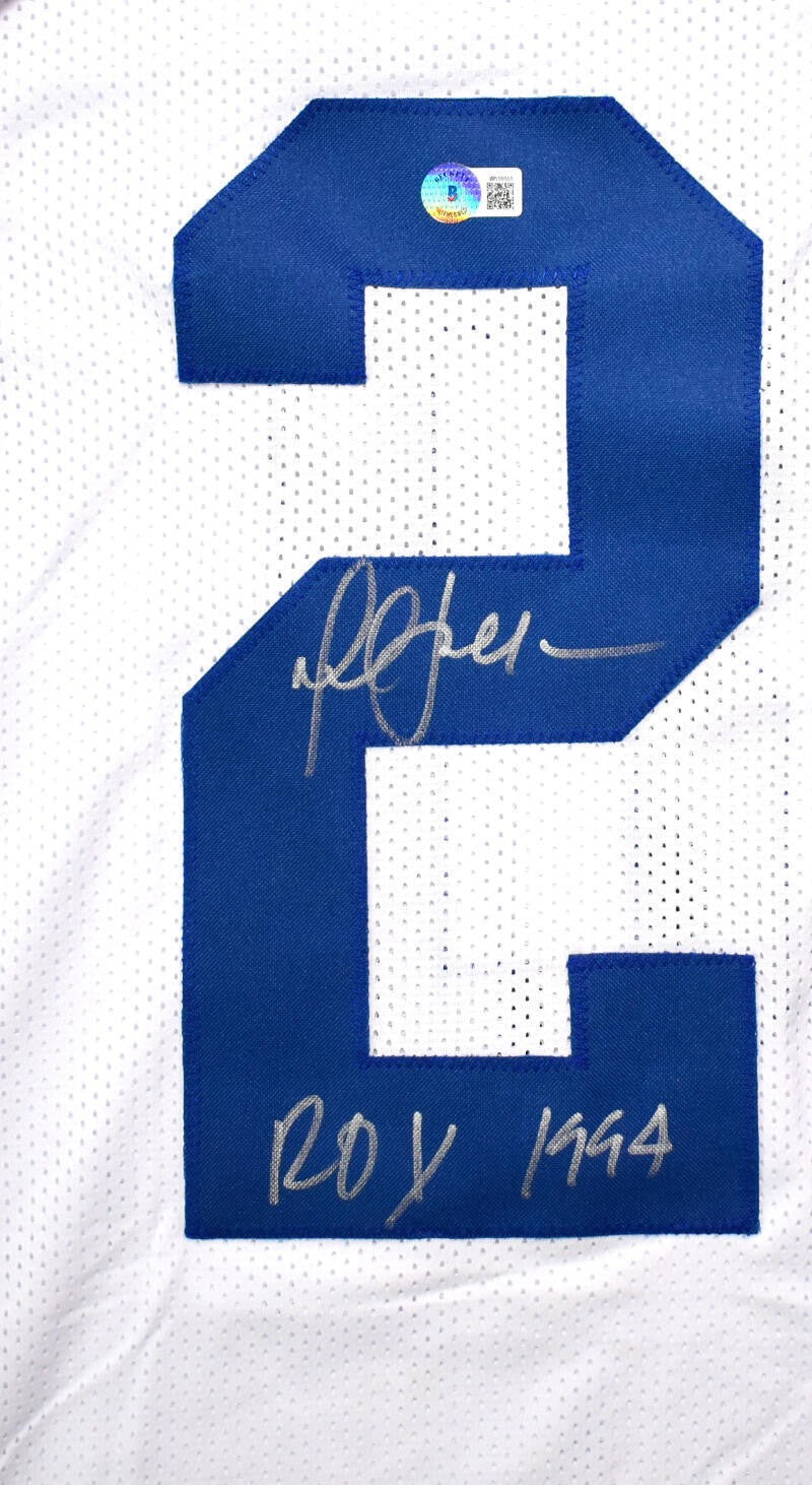 Marshall Faulk Autographed Custom White Jersey with 1994 ROY Inscription