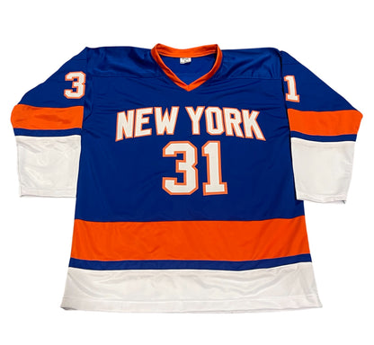 Billy Smith Signed New York Islanders Custom Jersey (3 Inscriptions)