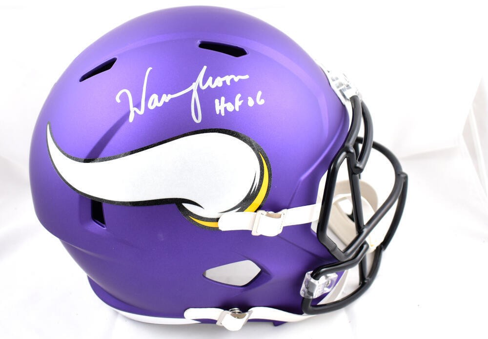 Warren Moon Signed Minnesota Vikings Full Size Speed Helmet HOF Inscription