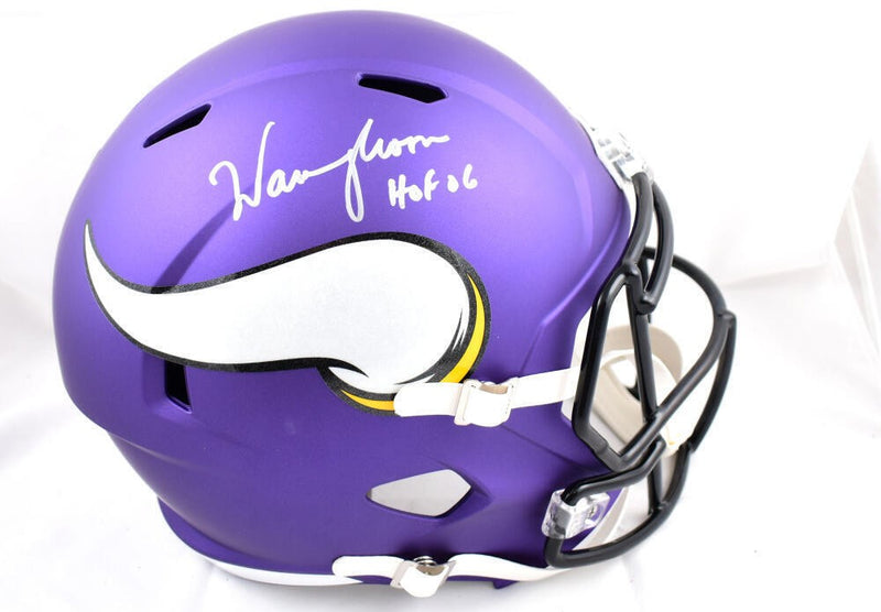 Warren Moon Signed Minnesota Vikings Full Size Speed Helmet HOF Inscription