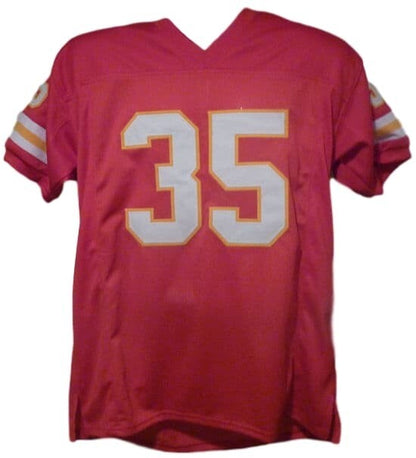 Christian Okoye Autographed Red Pro Style Jersey (Beckett COA)