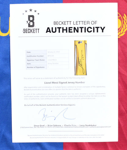 Lionel Messi Autographed FC Barcelona Home Jersey