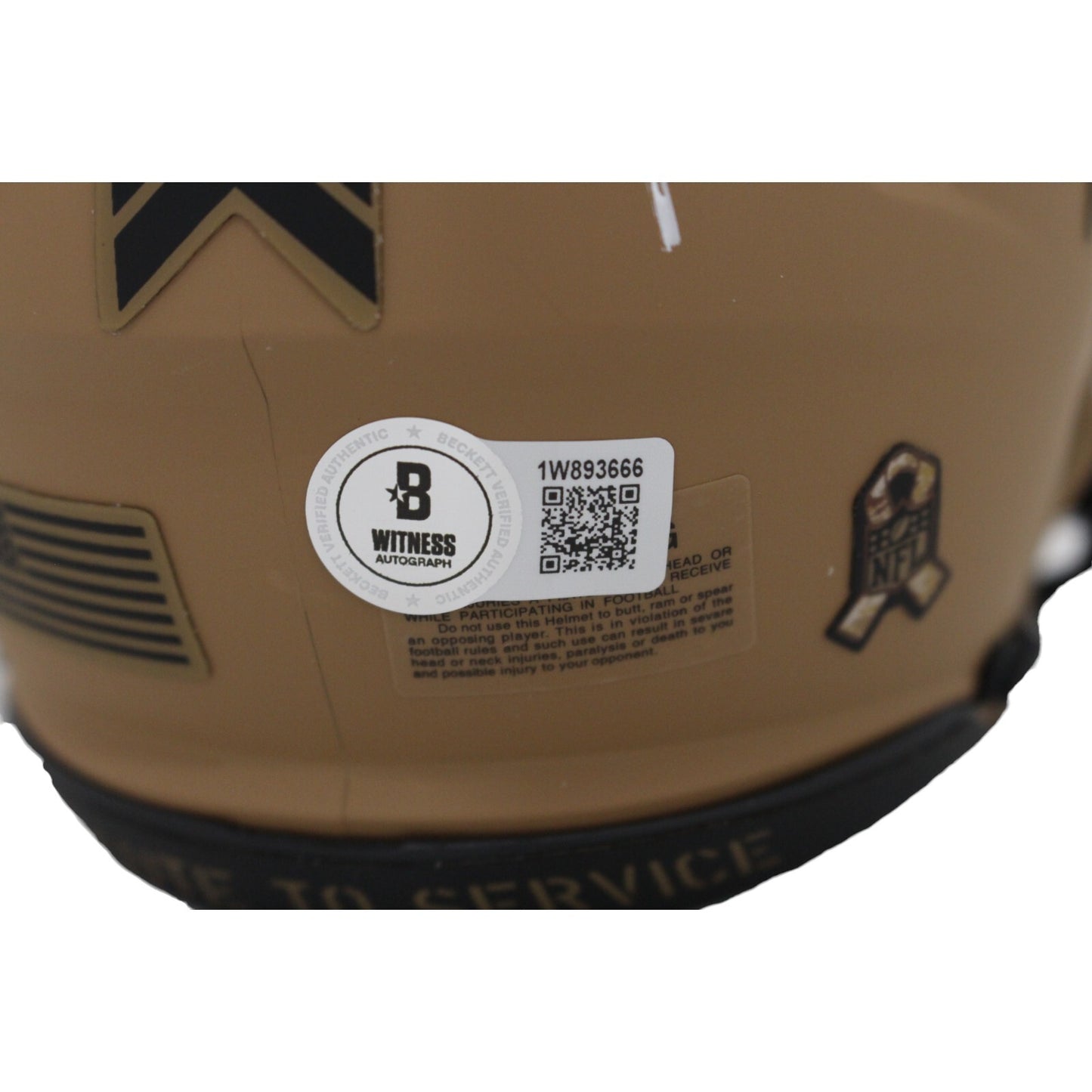 Deion Sanders Dallas Cowboys 2023 Salute to Service Mini Helmet Beckett COA